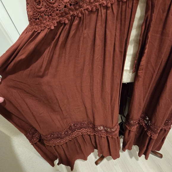 Torrid Duster Length Kimono, Rust, Size 2 - Picture 6 of 9
